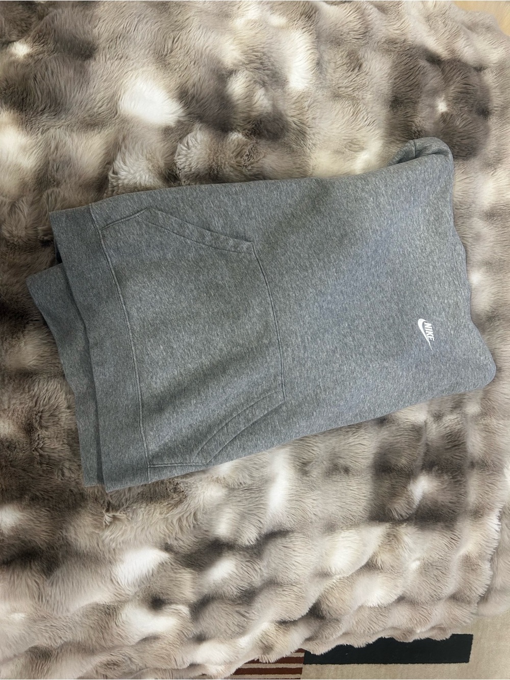 Nike Gray Pullover Hoodie with Small White Swoosh